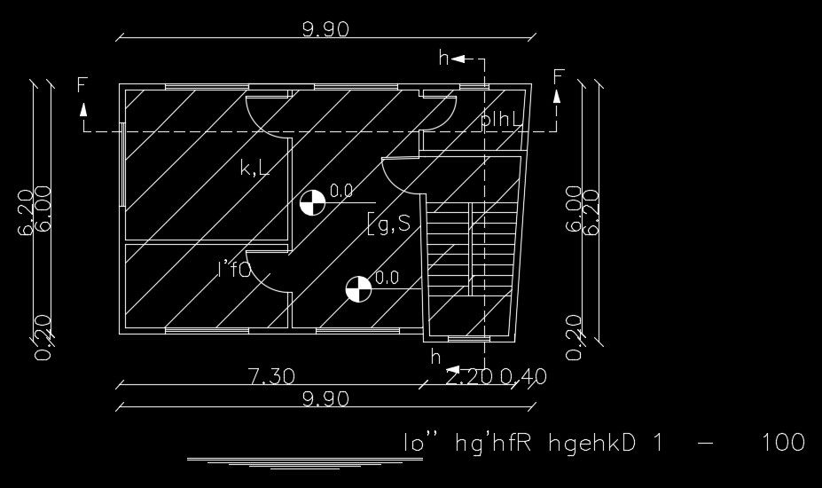 The dimension detail of the 10x6m house plan drawing
