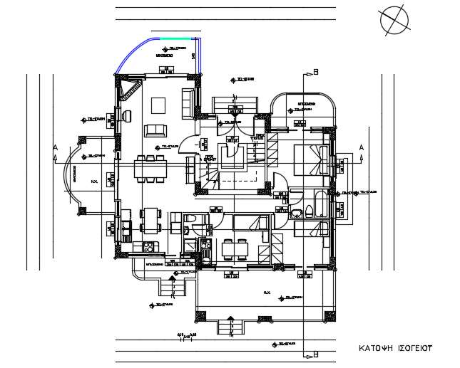 The dimension detail of the 12x13m house plan AutoCAD 2d drawing
