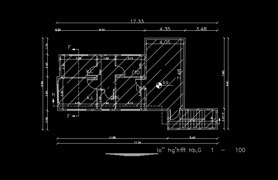 The dimension detail of the 17x10m house plan