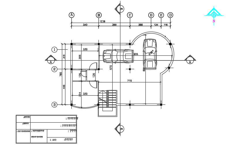 The dimension detail of the 8x12m bungalow house ground floor plan