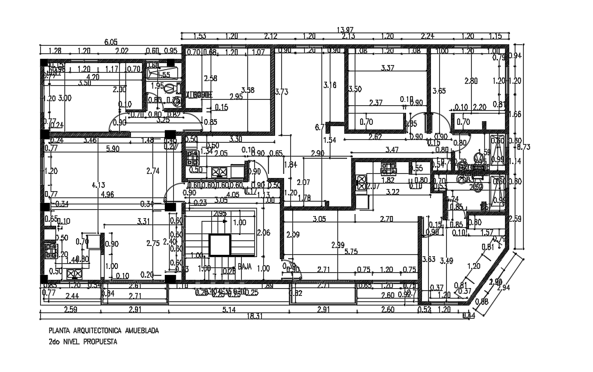 The dimension of the 18x11m house cum local shop first floor plan