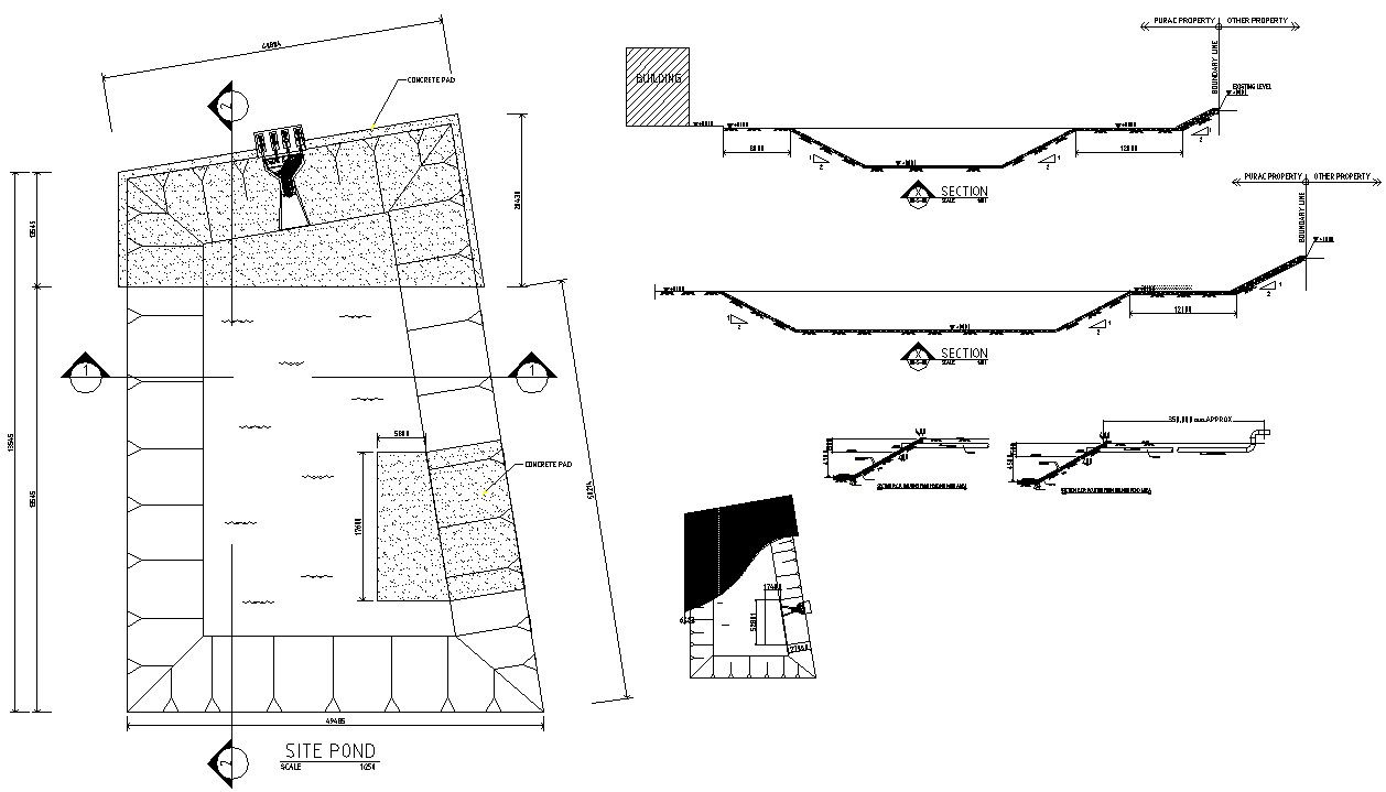 The drawing 2D file shows the details of the Site layout long section.Download the AutoCAD DWG file.