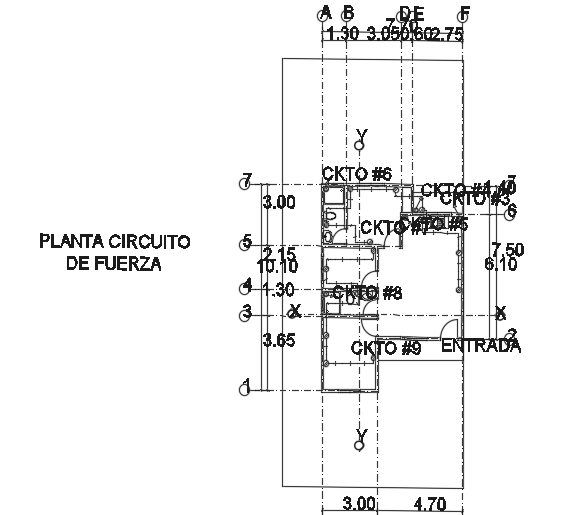 The electrical switch point layout of the 8x10m house plan CAD drawing