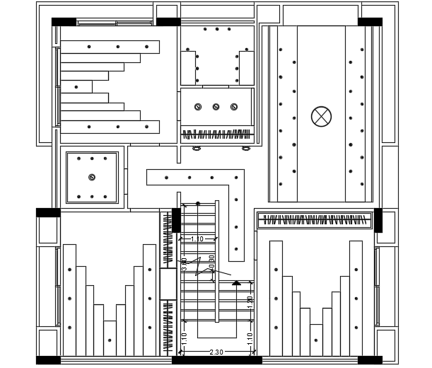 The floor design of the 11x11m architecture 5bhk first floor house plan AutoCAD drawing