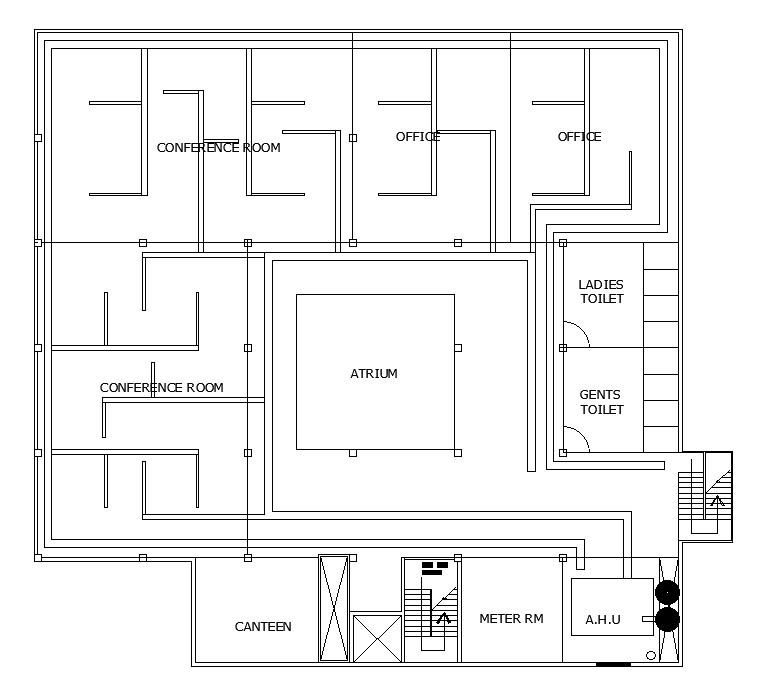 Office Building Floor Plan DWG File for AutoCAD file