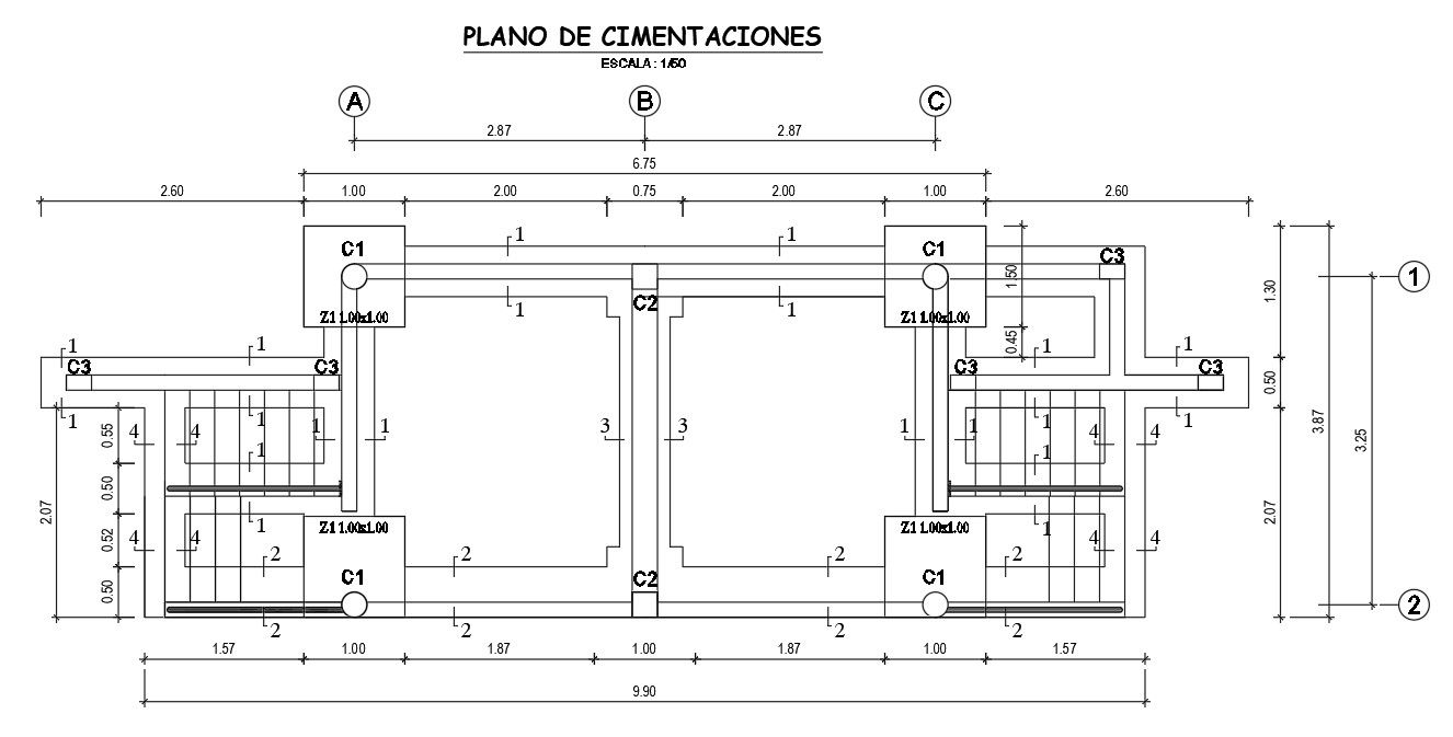 The foundation layout of the 35x25m sports complex plan of the bathroom is given in this model. Download now.
