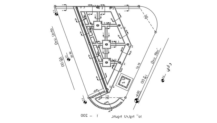 The foundation layout of the 9x18m storehouse plan