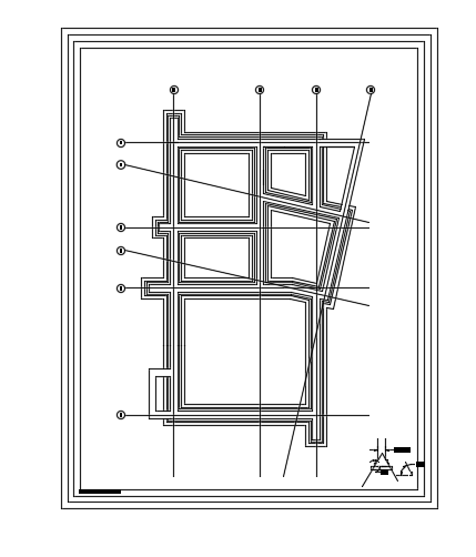The foundation plan of the 7x14m architecture double story duplex house plan