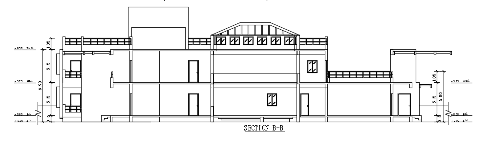 The front cut section view of the 40’X18’ house building
