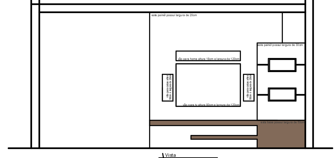 The front cut section view of the 5x5m living room is given in this cad model