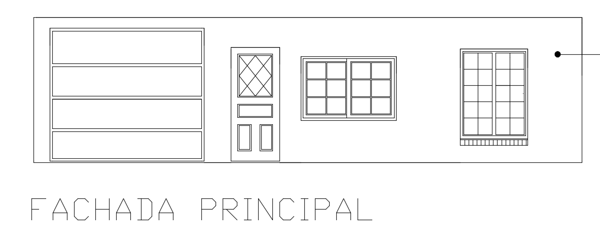 The front elevation view of the 10x11m house building door and window plan