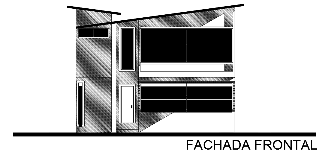 The front elevation view of the10x9m houses building without trees