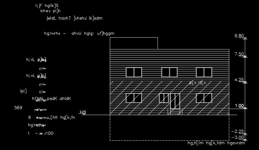 The front elevation view of the 15X20m house building