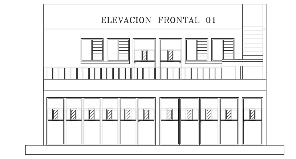 The front elevation view of the 15x10m house building