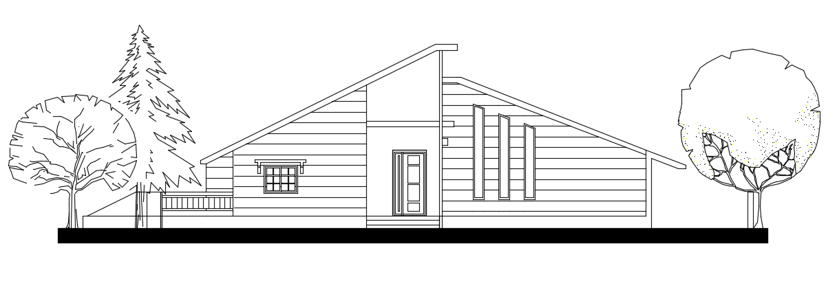 15x10m Front Elevation DWG View for Simple House Building Design