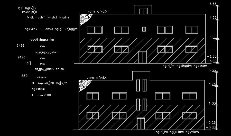 The front elevation view of the 15x20m house building download now