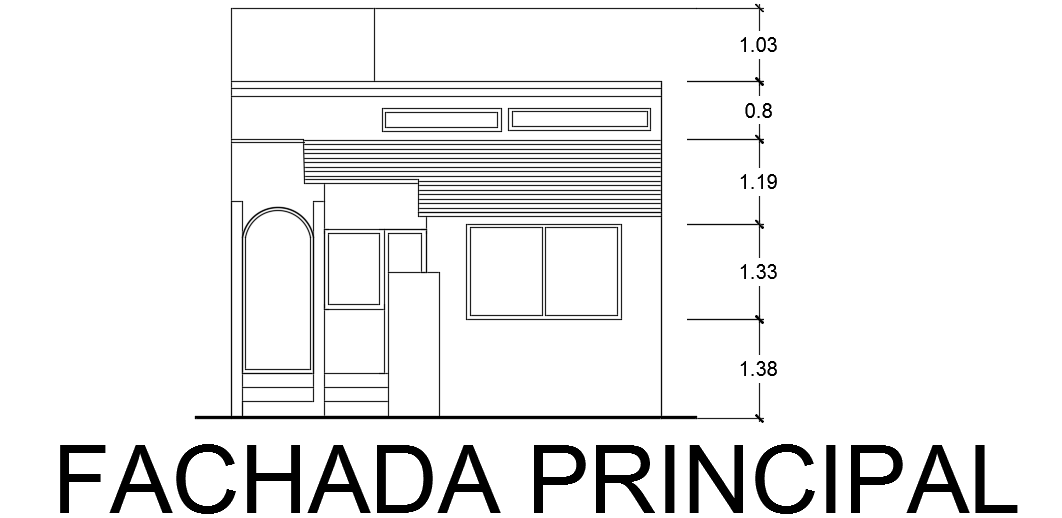 The front elevation view of the 15x6m architecture commercial shop building