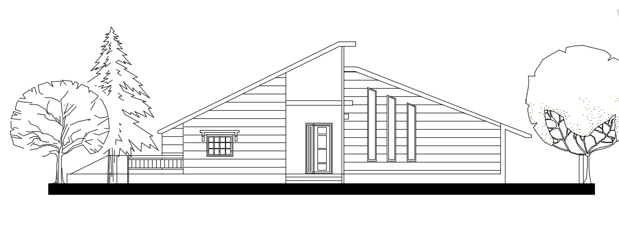 17x10m CAD Front Elevation Drawing of Simple Single Floor House
