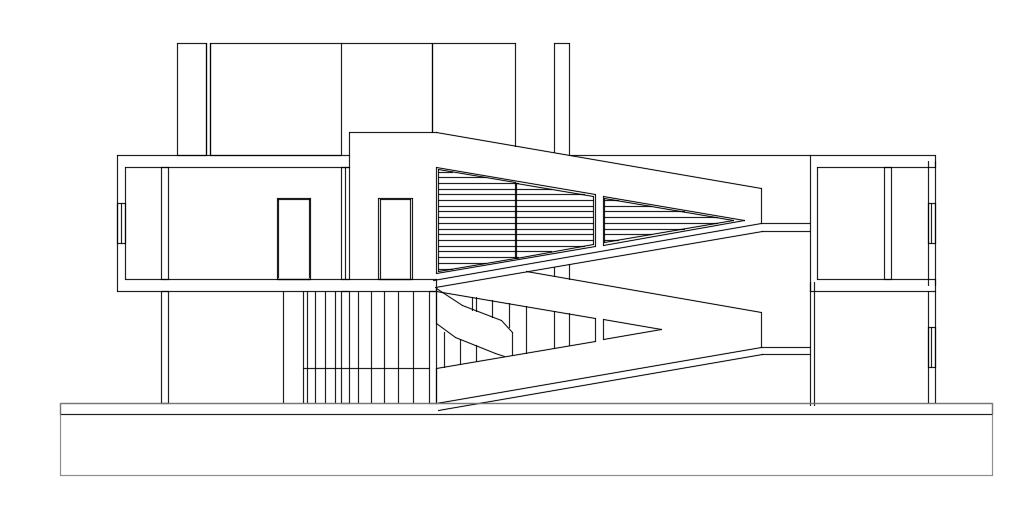 The front elevation view of the19x22m house building is given in this file