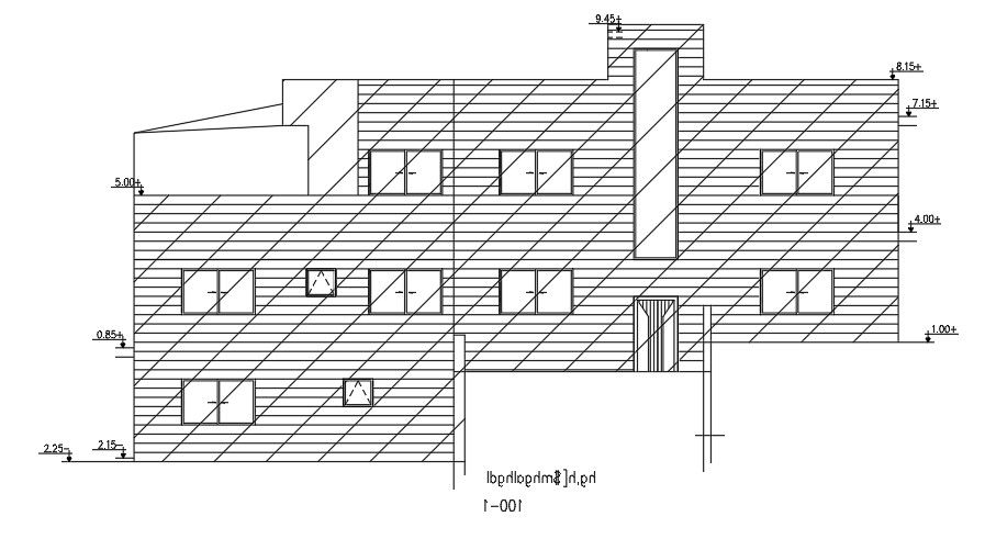 The front elevation view of the 20x10m duplex house building
