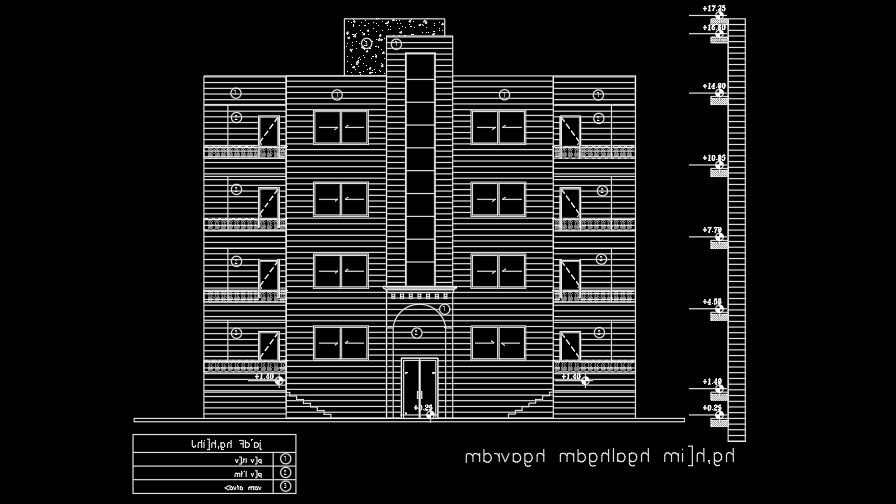 The front elevation view of the 20x18m residential house building