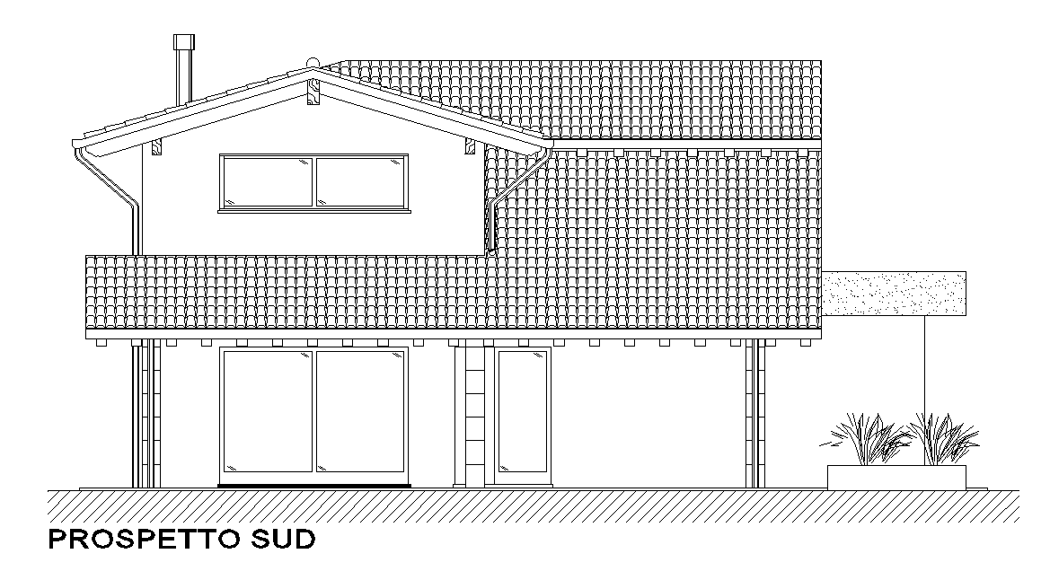 The front elevation view of the 29’X27’ house building is given in this AutoCAD drawing model. Download now.