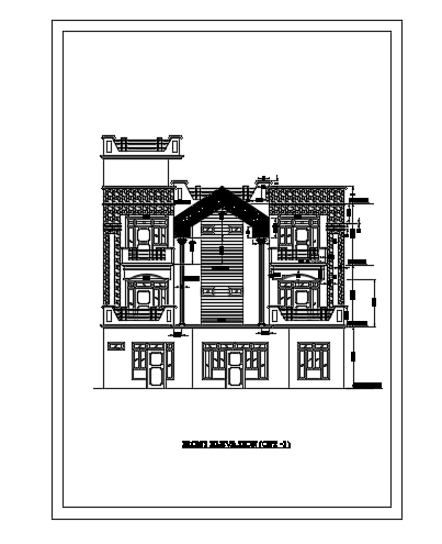 The front elevation view of the 42’x66’ house building