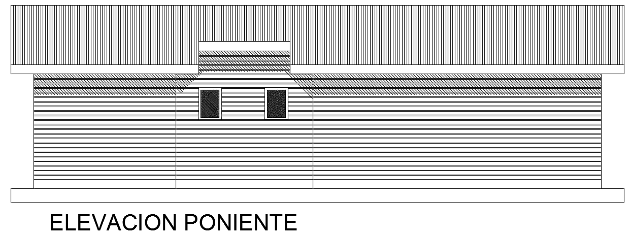The front elevation view of the 7x13m 3bhk home building AutoCAD drawing
