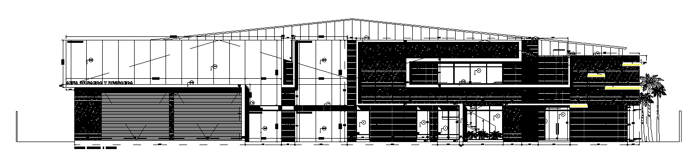 The front section view of the 51x53m training center institute building