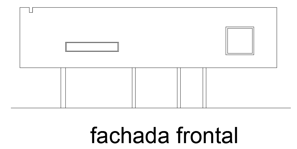 The front side elevation view of the 16x6m house building