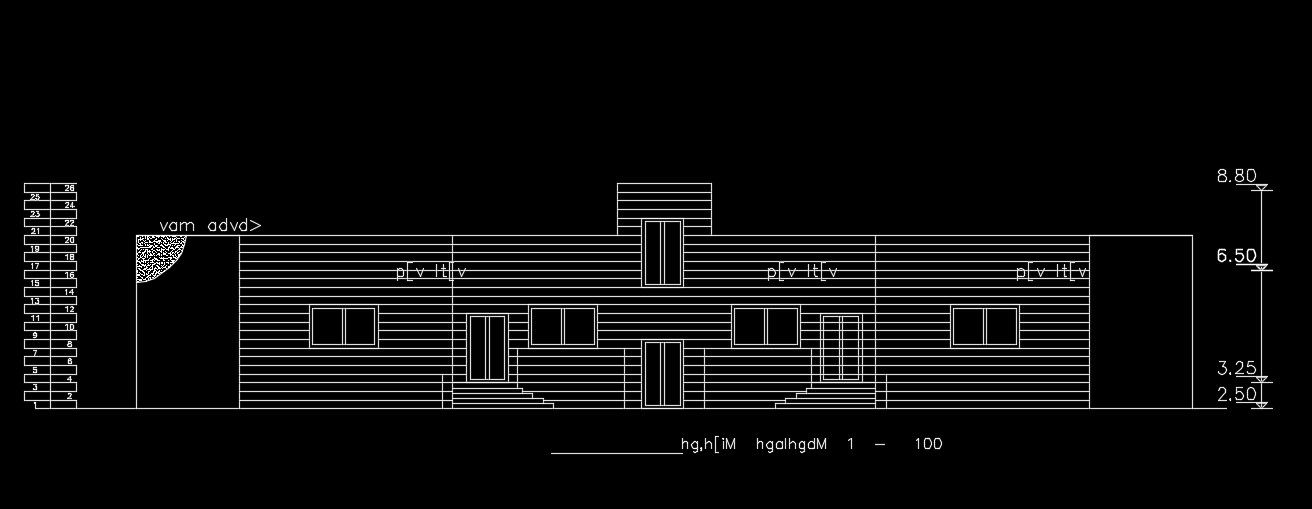 The front side elevation view of the 30x15m twin house plan building