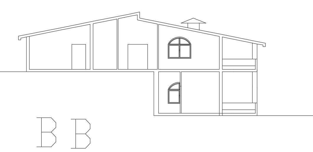 The front view of the 16x19m bungalow house building is given in this file