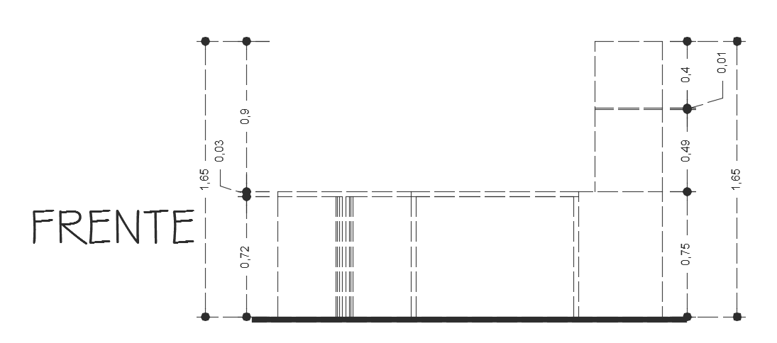 Office Table Front View CAD Plan 2100x1500mm DWG file