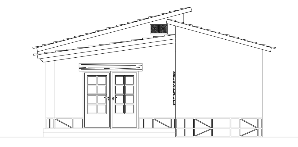 The front view of the 8x11m house building is given in this file