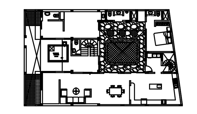 Ground Floor Furniture Layout 12×19 m AutoCAD DWG file