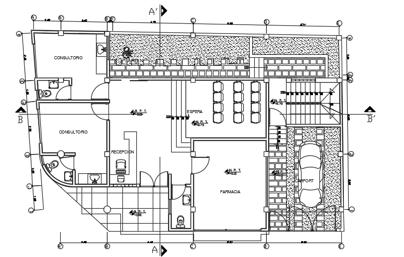 16x10m Clinic-Cum-House Plan AutoCAD Drawing with Furniture