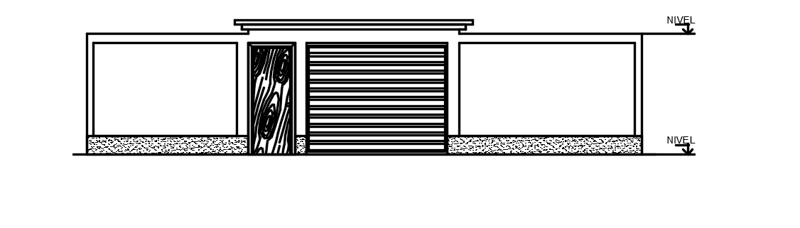 The ground floor front door elevation view of the 12x19m house building