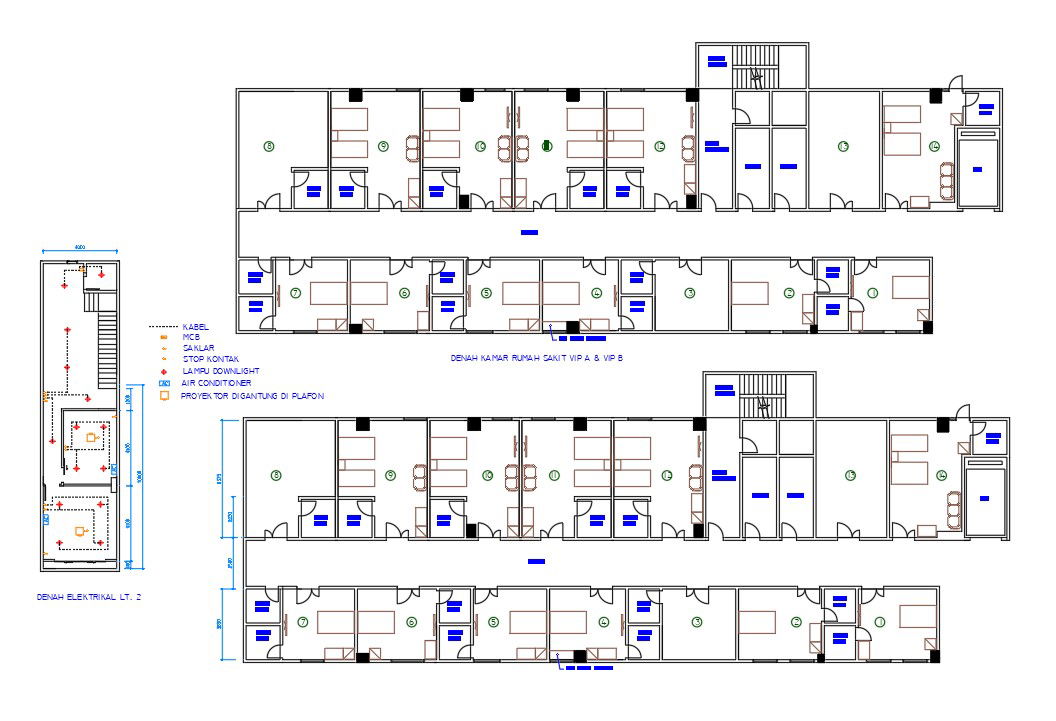 The hospital VIP room plan with the attached toilet