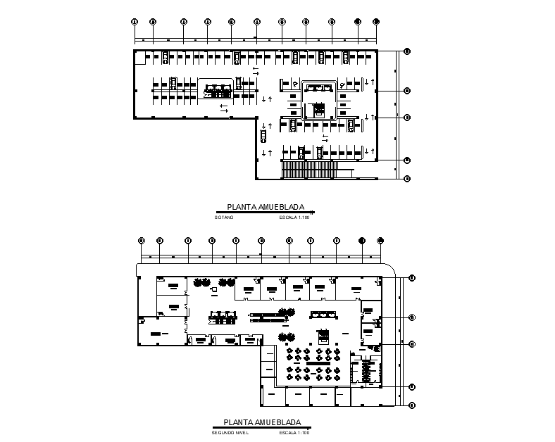 The hotel building basement plan specified in this CAD drawing file. Download the AutoCAD file.