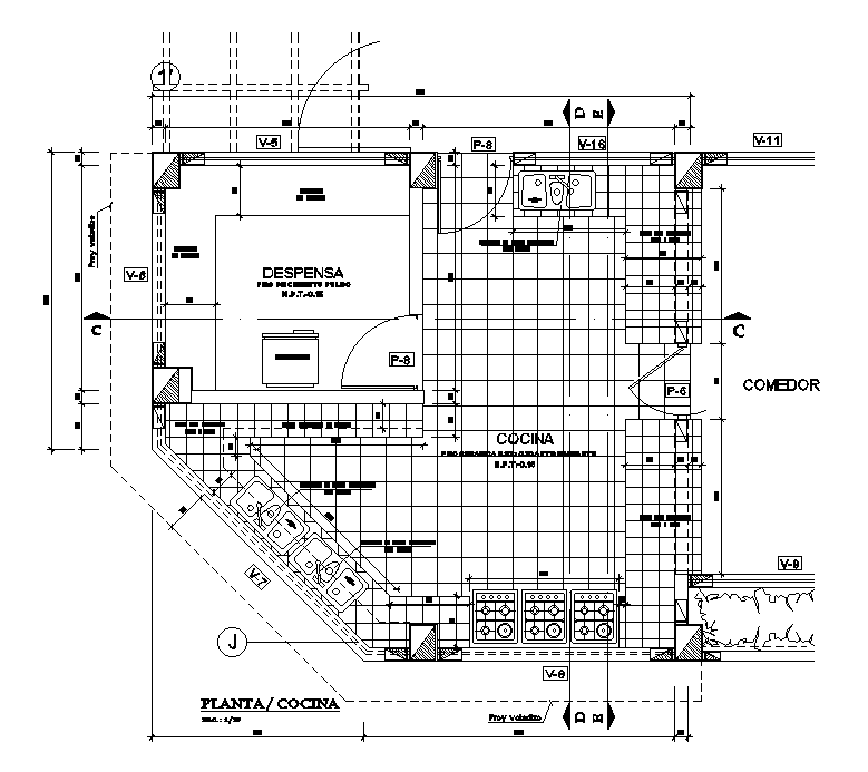 The hotel kitchen floor plan is presented in this AutoCAD DWG file. Download this 2d AutoCAD drawing file.