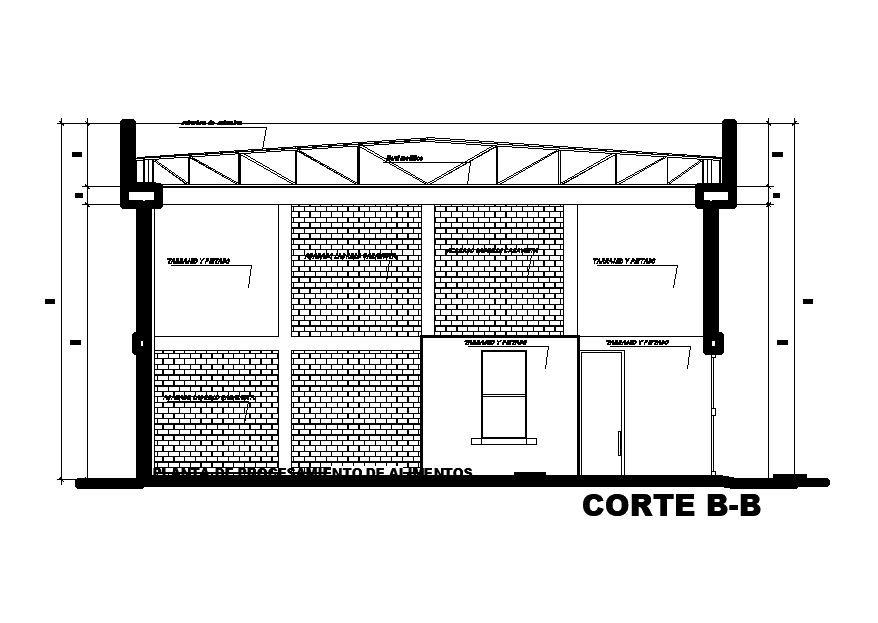 The industrial plant section drawing separated in this AutoCAD file. Download this 2d AutoCAD drawing file.
