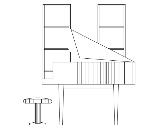 Living Room Keyboard Layout CAD Block AutoCAD DWG file