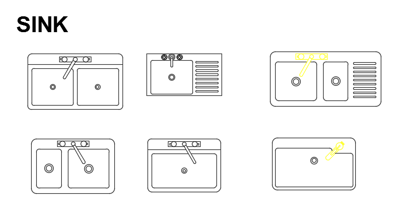 The kitchen sink AutoCAD drawing is given in this file