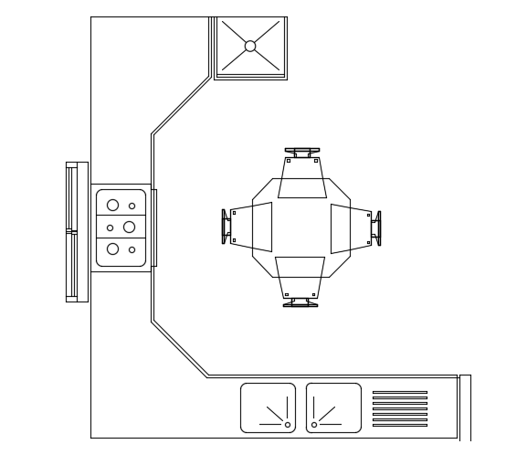 The kitchen top view AutoCAD drawing