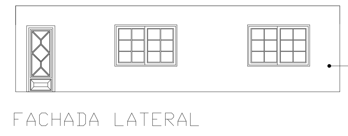 The lateral elevation view of the 10x11m house building door and window plan