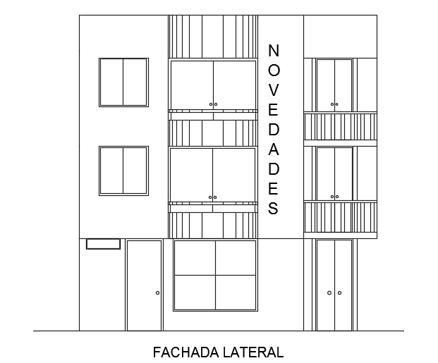 The lateral elevation view of the 9x10m architecture three story hotel cum house building