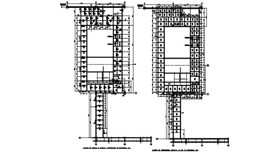 The layout of the beam stiffener are given in this 2D AutoCAD DWG drawing. Download the free AutoCAD 2D DWG file.