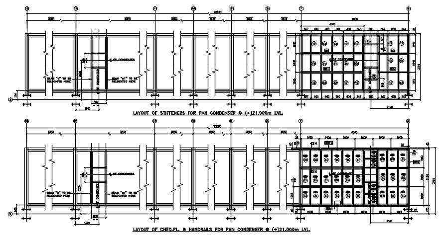 The layout of the stiffener for pan condenser are given in this 2D AutoCAD DWG drawing.Download the AutoCAD 2D DWG file.