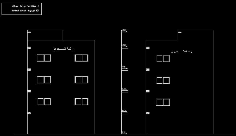 The left and right side elevation view of the 10x10m house building