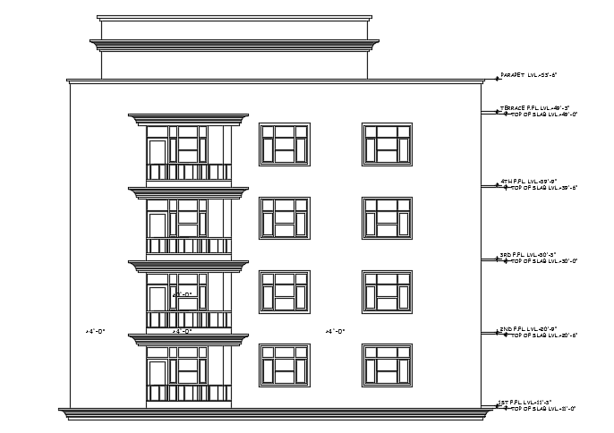 The left half part view of the 86’x44’ multifamily apartment building